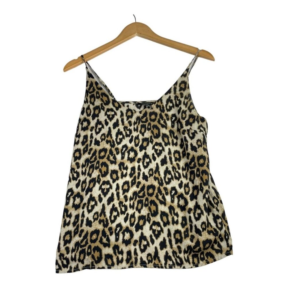 Banana Republic Animal Print Sleeveless‎ Blouse size XS Tan/Brown